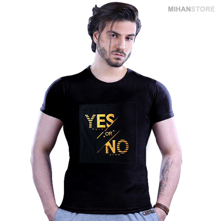 تی شرت مردانه طرح Yes or No